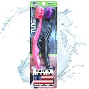 텅 브러시 혀 클리너 플라스틱 스크레이퍼 구취 퇴치를 위한 클리닝 방지 미국산 2팩