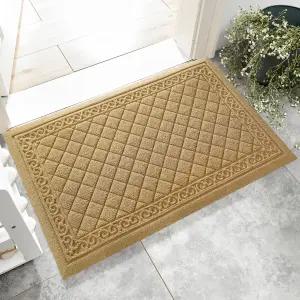 비바네스트 클래식 베이지 빈티지 야외 실내 입구 도어 매트 흡수력이 뛰어난 내구성 높은 헤비 듀티 환영