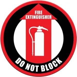 소화기는 바닥 데칼을 막지 않습니다 빨간색 검은색 미끄럼 방지 원형 모양 B 라이프스타일 표지판 스티커