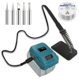 호환  Makita 18V 배터리 디지털 디스플레이 용 60W 무선 전기 납땜 스테이션 조정 전기 납땜 인두 936 솔