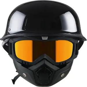 1Storm Novelity 모터사이클 헬멧 하프 페이스 독일 스타일 DOT 승인 HKY602