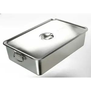 뚜껑 바트 업소용 사각 스텐 용기 식당 밧드 60x40x15 손잡이