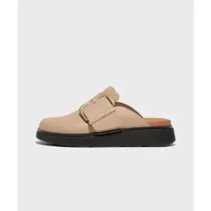 FITFLOP 젠-FF 맥시 버클 뮬 클로그 슬리퍼 Latte Beige
