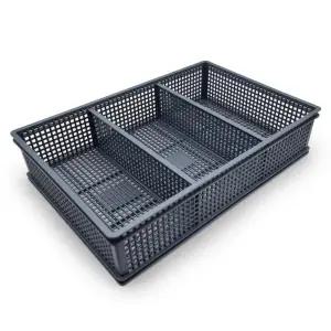 다올 칸조절 수납바구니 그레이 플라스틱 칸칸이 정리함 A4보관함