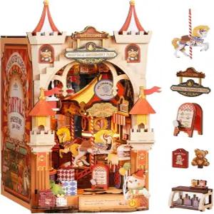 어른을 위한 로라이프 DIY 책 누크 키트 - 동화 놀이공원 책장 장식용 3D 나무 퍼즐 북누크 창의적인