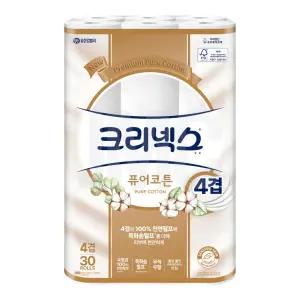 크리넥스 퓨어코튼 4겹 화장지 25m30롤 1팩
