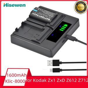 KLIC-8000 배터리 및 충전기 Kodak Easyshare Zx1 Z612 Z1085 카메라 Ric DB-50