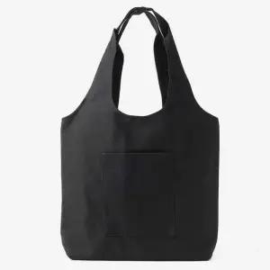 [라일리] Rly 포켓 백 블랙 무지캔버스백 가벼운가방 도서관가방