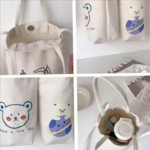 [라일리] Rly 캐릭터 텀블러 캔버스백 여성 미니 캔버스백 물병