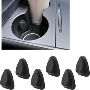 업그레이드된 차량용 컵홀더 인서트 6개입 물컵을 단단히 고정하기 위한 자가 접착 실리콘 범용 미끄럼