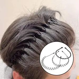 [콩심팥심]3p 남자 헤어 밴드 얇은 머리띠 고정 남성 스프링 스텐 철사 철 물결