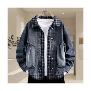 키체샵 남성 청자켓 가을 페이크 투피스 슬림핏 캐주얼 코트 HO3