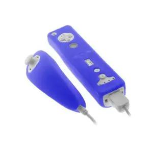 쇼핑 딜 - 닌텐도 Wii 리모컨 및 넌척 컨트롤러용 블루 소프트 실리콘 스킨 케이스 커버