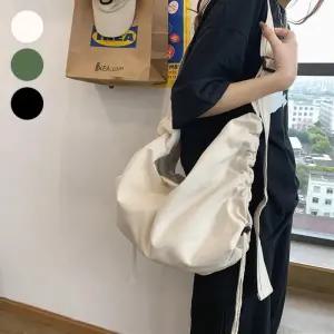 학생가방 바디백 스트링 대형 주름 크로스백 캔버스백