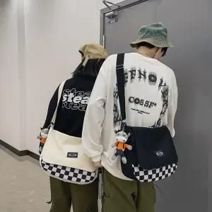 옆으로매는가방 체크포인트 커플가방 크로스백 학생