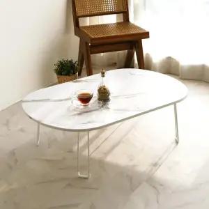 타원 밥상 좌식 모던패턴 9060 접이식테이블