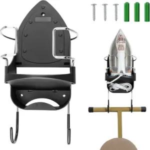 Alpinista 다리미판 걸이 벽걸이형 거치대 빨래방 수납 정리함 블랙