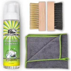 신발 클리너 스니커즈 8.5온스 화이트 브러시 2개 포함 클리닝 키트 클리닝으로 흰색 스웨이드 가죽 캔버스