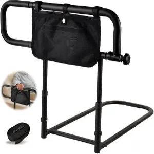 Muyege.Duan 접이식 침대 레일 부드러운 폼 손잡이가 있는 조절 가능한 안전 그립 바 노드릴 설치 카본