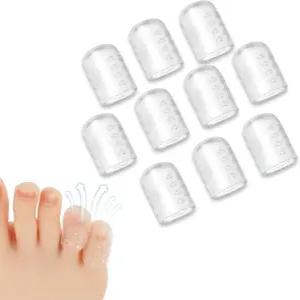 실리콘 마찰 방지 발가락 보호기 젤 통기성 리틀 커버 물집 굳은살 및 각막 보호(10PCS)