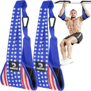 풀업 바 및 코어 근력 훈련을 위한 DMooth 피트니스 걸이 복근 스트랩 - 스윙 다리 올리기용 소프트 패딩