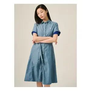 빈폴 레이디스 헤지 데님 반소매 셔츠 원피스 블루 BF5471C03P 1213920