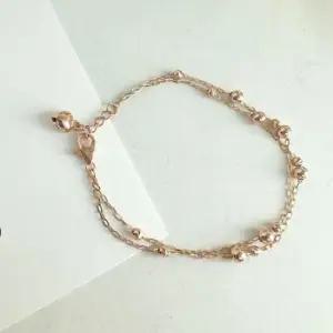 20대여성 레이어드 팔찌 두줄 팔찌18k로즈골드19.5cm