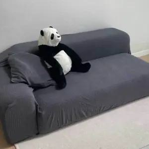 쇼파 리폼 격자모양 천갈이 커버 딥그레이 2인용 쇼파패드 소파커버