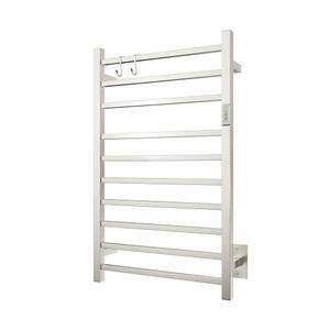 NORTTA 벽걸이 타월 워머 스퀘어 10바(플러그인 및 유선 옵션 포함) 3가지 작동 모드 브러시드 스테인리스 스틸 21인치 W 34인치