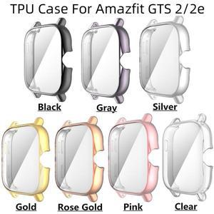 TPU 소프트 풀 스크린 유리 프로텍터 케이스 쉘 엣지 프레임, Amazfit GTS 3 2 2e GTS 2 미니 스마트워치