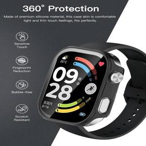 Xiaomi Redmi Watch 6 용 하드 케이스 + 유리 화면 보호기 강화 유리 범퍼 보호 커버 보호 쉘 액세서리