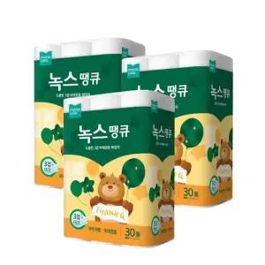녹스 땡큐 3겹 30m 30롤 x 3팩 화장지 휴지 두루마리_JS