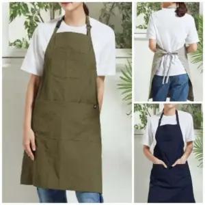 3색 1개 목걸이형 무지 앞치마 카페 식당 서빙 유니폼