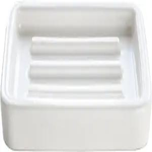 융기가 있는 매트 세라믹 비누 접시 욕실 카운터용 직사각형 바 홀더 샤워기 및 주방 싱크대 흰색