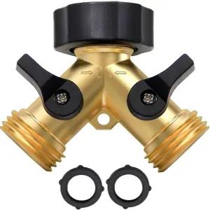 트윙클 스타 가든 호스 스플리터 2방향 커넥터 Y 황동 어댑터