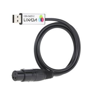 Lixada USB DMX 인터페이스 어댑터 DMX512 PC 조명 무대 컴퓨터 조광기 LED 컨트롤러