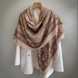 [신상오픈런]여성 린넨 꽃무늬 사각 숄 스카프 에스닉 디자인 (41316379)