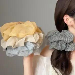 [신상오픈런]여성 볼륨 헤어밴드 대형 곱창 체크 스타일 (41316247)