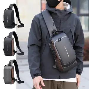 고급스런 레져크로스백 잠금기능 3컬러 비밀번호 방수