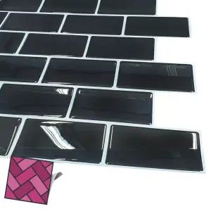 [유토피아]월타일스티커 058 큰검정 벽돌 DIY 타일시트지 타일스티커 스티커타일 리폼스티커 데코타일