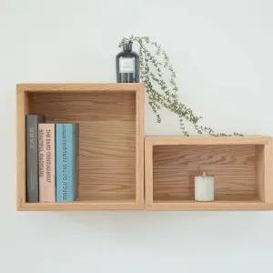 나무상자 벽걸이 책장 종이 원목 나무공간