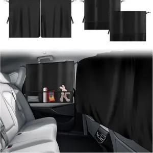 3PCS 업그레이드된 리어카 창문 그늘막 2PCS 차량용 및 1PC 개인정보 보호 커튼 햇빛 가리개 보호를 위한
