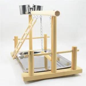 [유토피아]앵무새 놀이터 장난감 새장 횟대 스탠드형+스텐컵 앵무새스탠드 새놀이터 앵무새놀이터 앵무새장