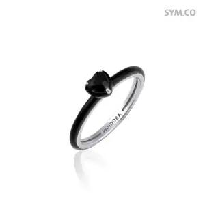 193088C01 미 블랙 차크라 하트 여자 실버반지 d