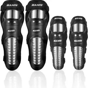 Gute 무릎 패드 팔꿈치 4Pc 보호대가 모터사이클 캡 보호 바이크 2 조절 및 in 장비 보호대엘보우 1 정강이