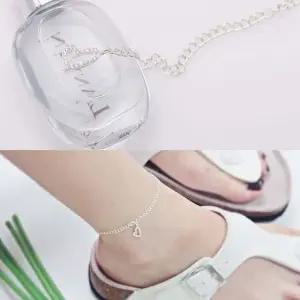 큐빅 하트 참 포인트 체인 실버 은 발찌 발찌선물