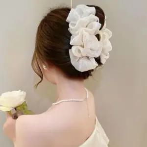 [신상오픈런]펄리본 시어서커 공주 중세핀 도트 곱창집게핀 (30488699)