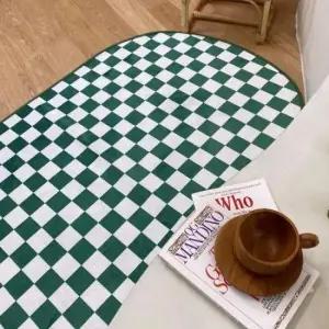 거실 사계절카페트 타원 주방 발매트 체크 러그