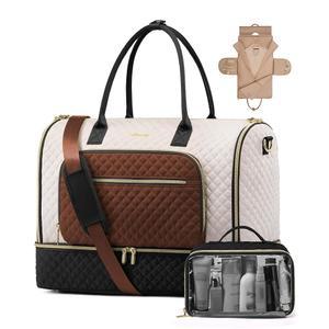 LOVEVBOOK 여성용 컨버터블 여행용 더플백, 의류 가방, 비행기용 더플백에 퀼트 오버나이트 위켄더 캐리, 정장 비즈니스용