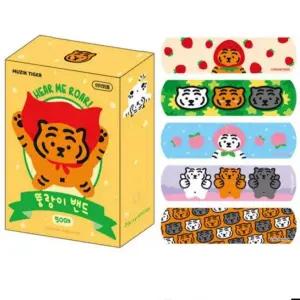 무직 타이거 어린이 귀여운 상처 밴드 표준형 50매